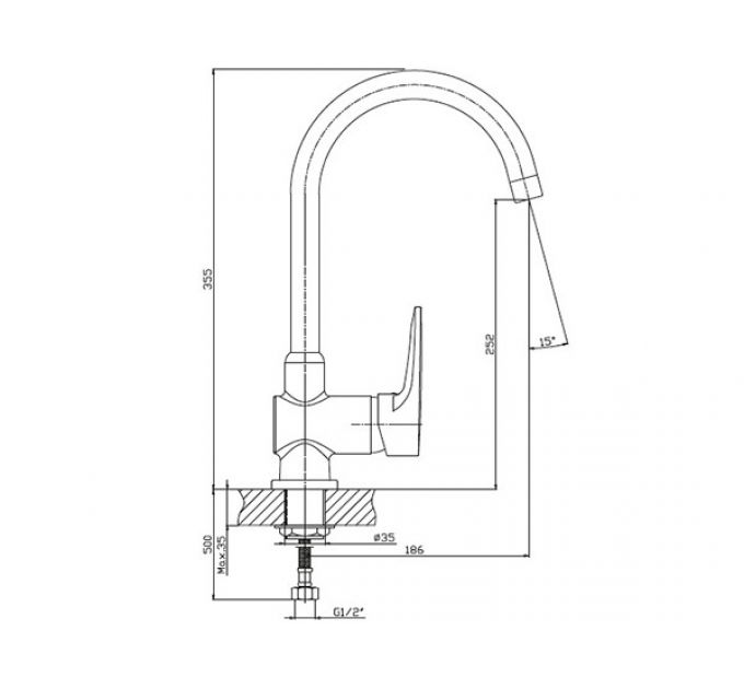 Смеситель GranFest 3023 топаз 318