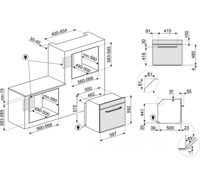 Духовой шкаф SMEG SF6905P1