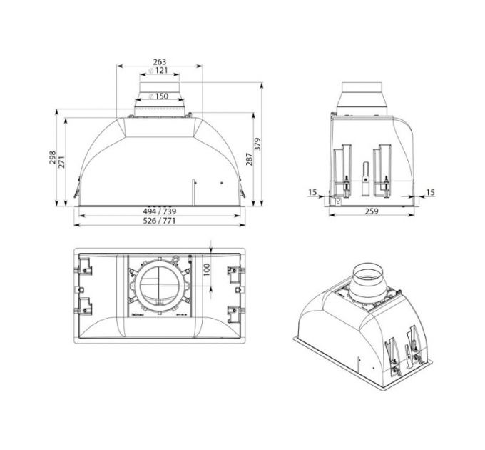 Вытяжка Falmec BUILT-IN BURANO PLUS 70 BK