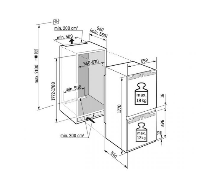 Холодильник Liebherr ICNe 5103-22 001 встраиваемый