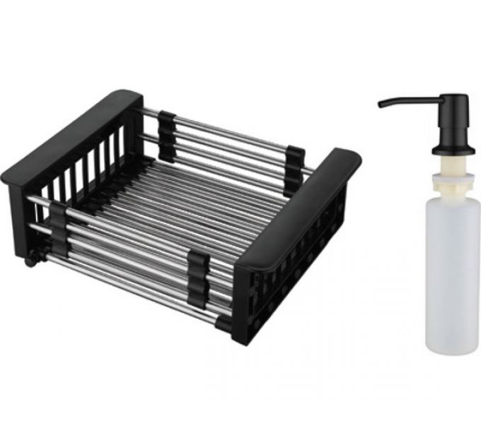 Мойка Handmade MR-5843BL, вороненая сталь (набор 3 в 1)