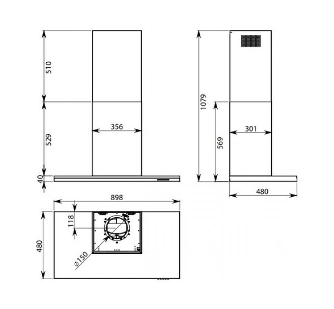 Вытяжка Falmec LUMEN NRS 90