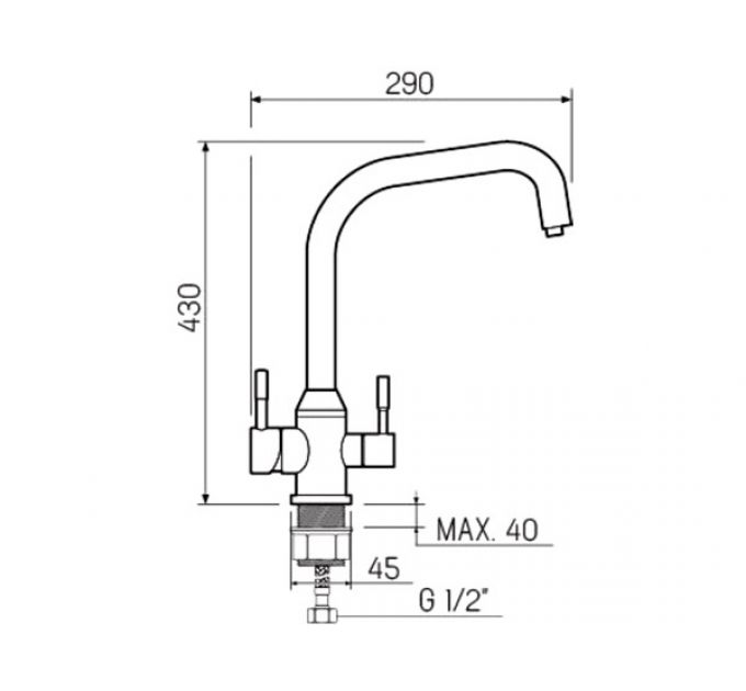 Смеситель Handmade SUS124-017F-015, нерж.сталь