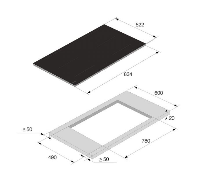 Варочная панель ASKO HIHD854MM индукционная с вытяжкой