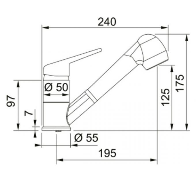 Смеситель Franke Novara Plus с выдвижным шлангом, графит (115.0470.674)