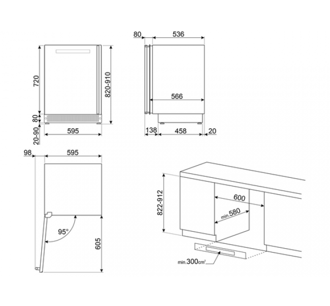 Винный шкаф SMEG CVI338LX3 встраиваемый