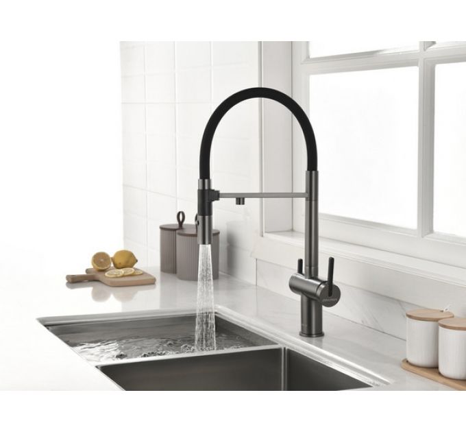 Смеситель Paulmark Gravity Gr213888-GM, вороненая сталь