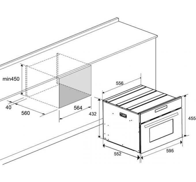 Духовой шкаф MEFERI MEO609BK MICROWAVE компактный с СВЧ