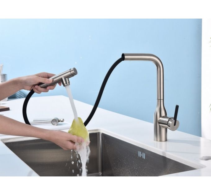 Смеситель Paulmark Viper Vi213105-BS (NI), брашированная сталь (никель)