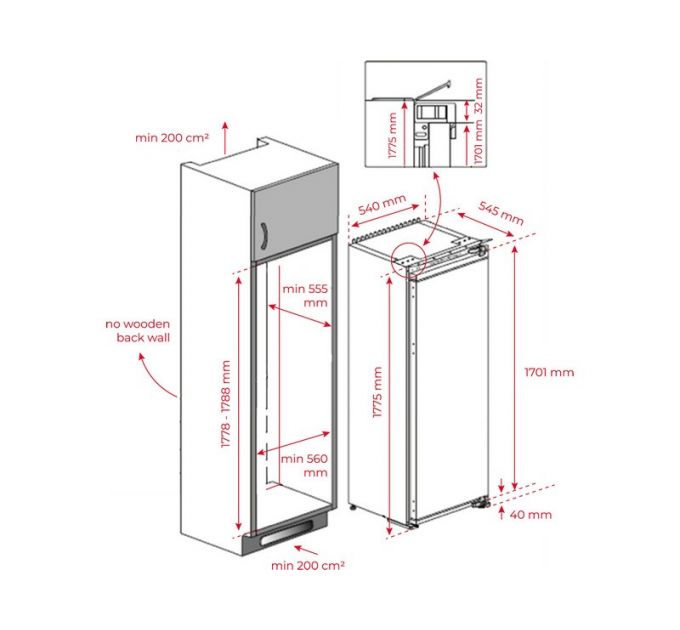 Холодильная камера TEKA RSL 73360 FI (113460009) встраиваемая
