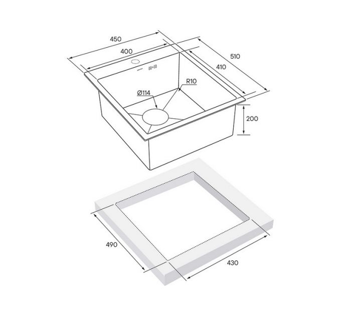 Мойка Paulmark Kroner 45 PM214551-BS, брашированная нерж. сталь