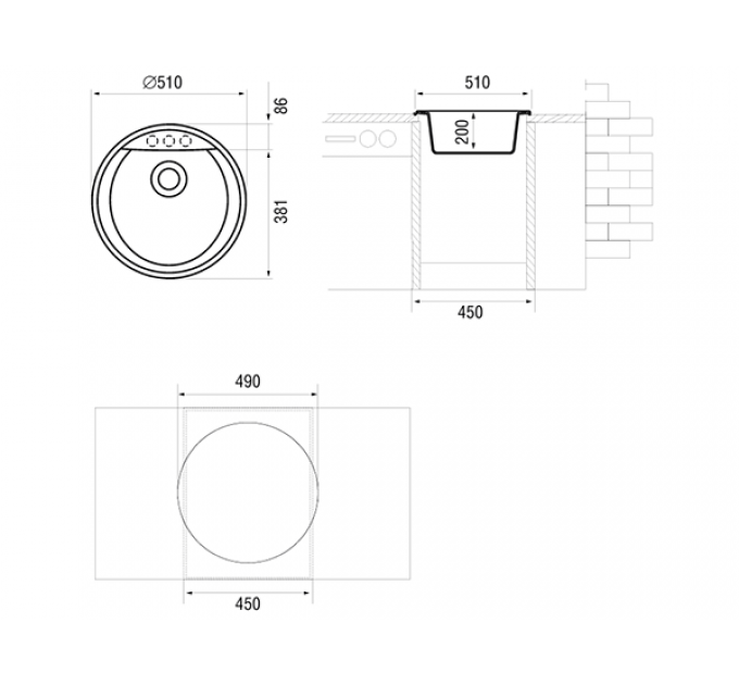 Мойка Longran Amanda AMG510 - 58 Sabbia