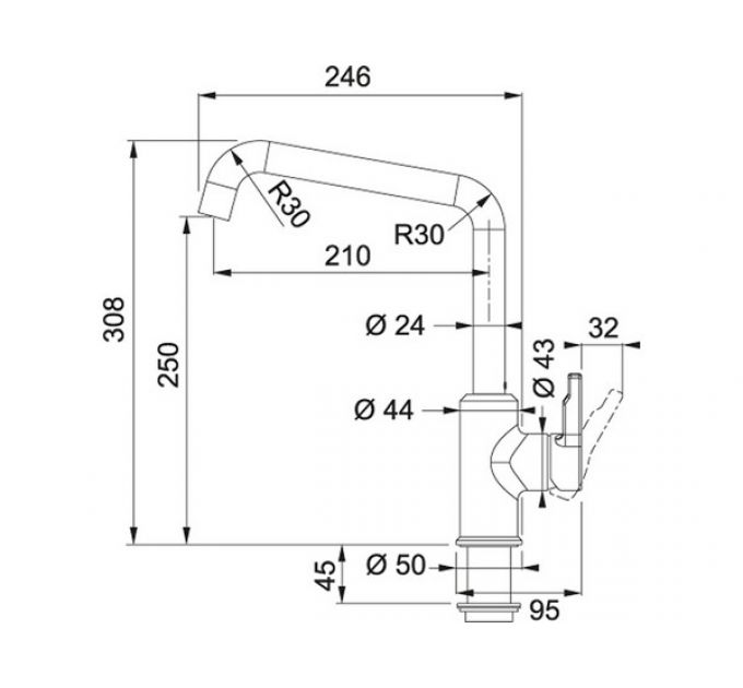 Смеситель Franke Urban, серый (115.0595.069)