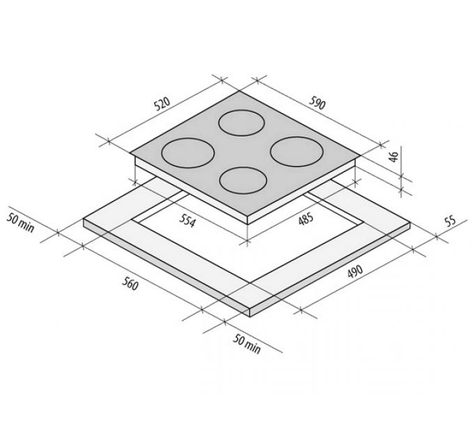 Варочная панель KRONA ACCORDO 60 BL электрическая