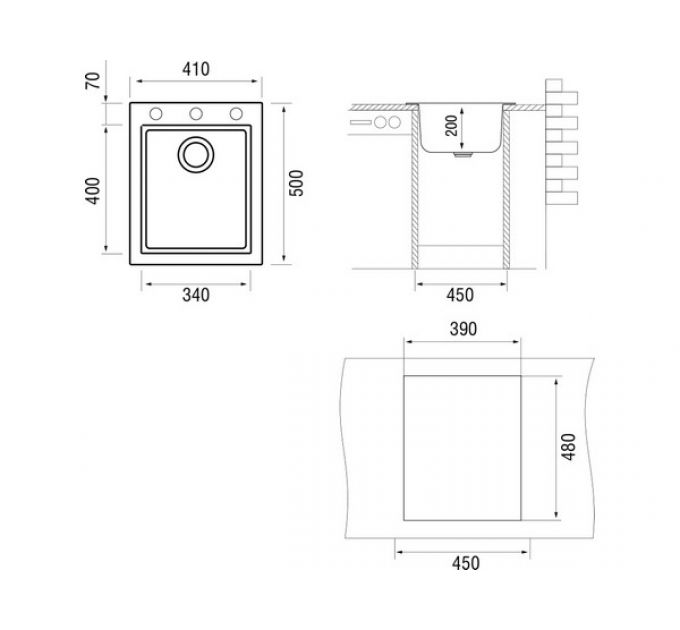 Мойка Longran Cube CUG410.500 - 54 Truffle