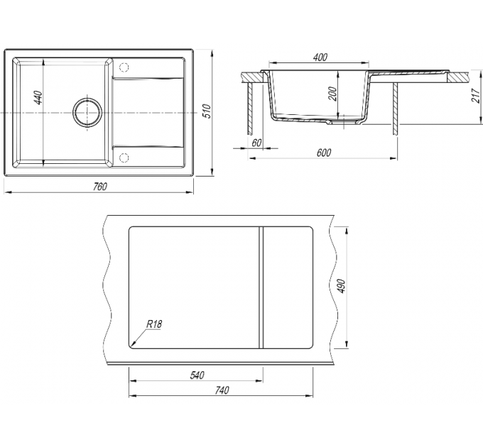 Мойка Dr.Gans ТЕХНО 760 терра