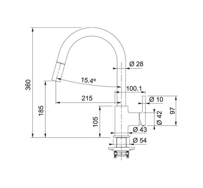 Смеситель Franke Lina с выдвижным шлангом, миндаль (115.0626.084)