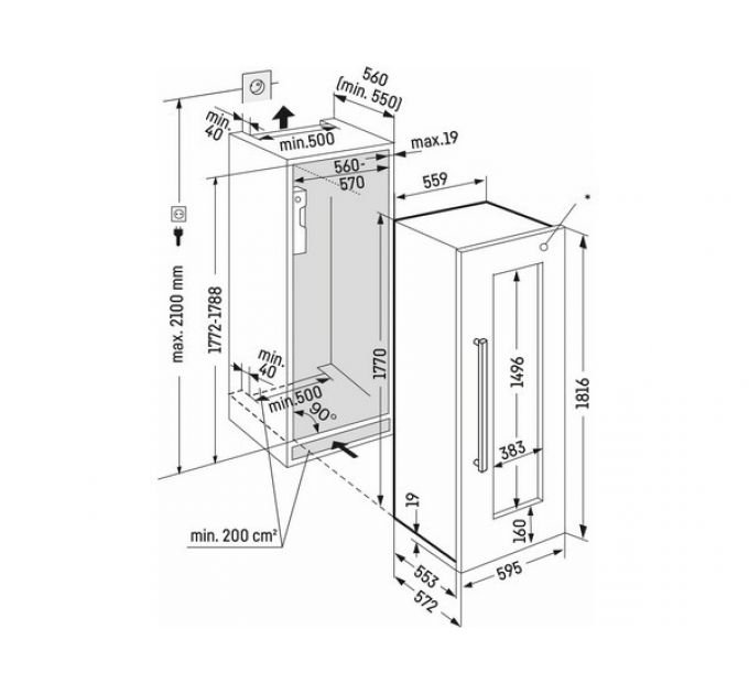 Винный шкаф Liebherr EWTdf 3553-26 001 Vinidor встраиваемый