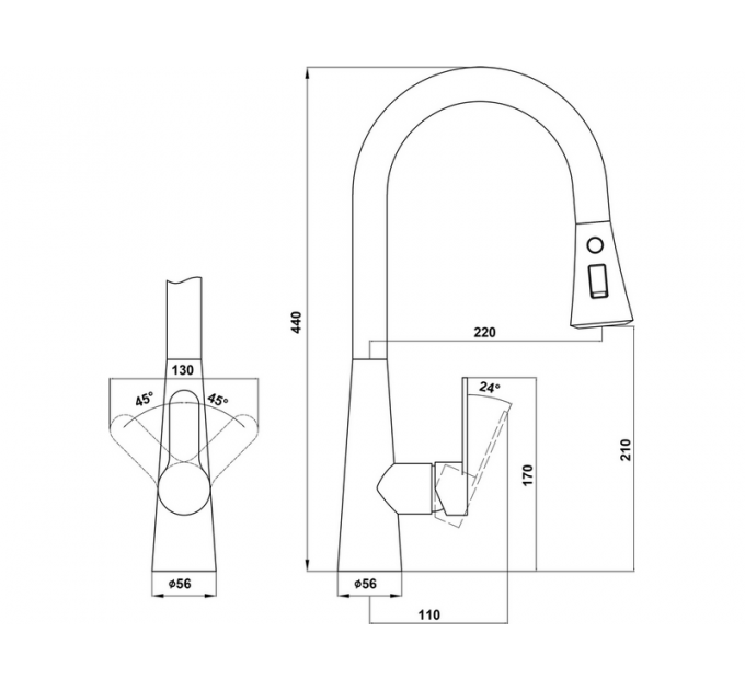 Смеситель Florentina Вита Про нуар классик