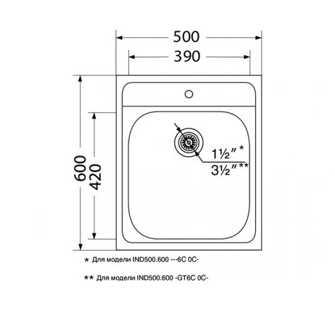 Мойка Ukinox Иннова IND500.600 -6C 0C-