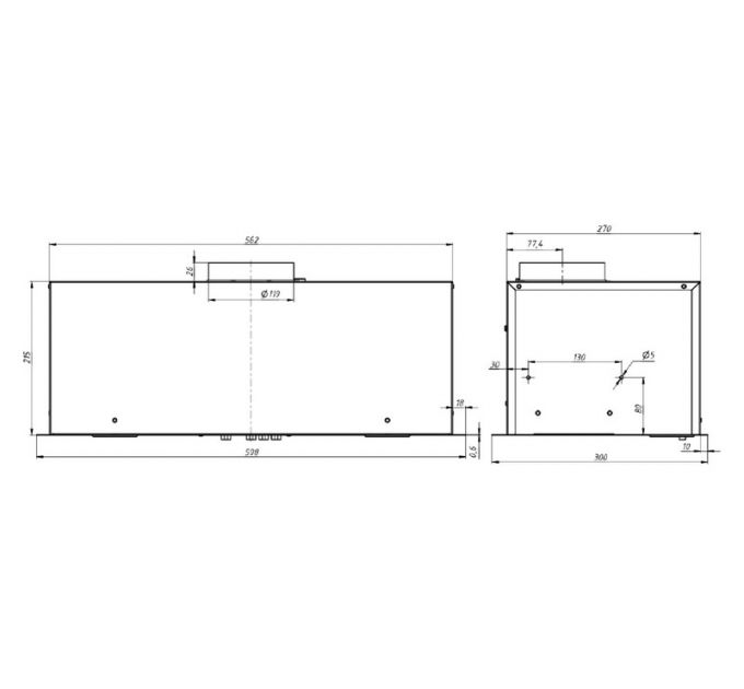 Вытяжка Elikor Cube 60П-650-К3Д белый SM