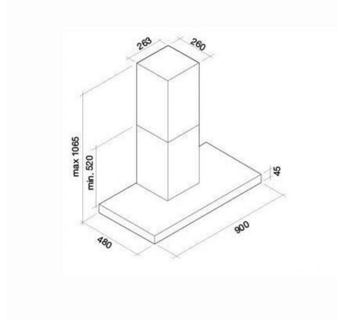 Вытяжка Falmec LUCE GLASS BLACK 90