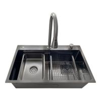 Мойка SMARTECH-75x45 темная нерж. сталь, со смесителем