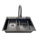 Мойка SMARTECH-75x45 темная нерж. сталь, со смесителем