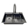 Мойка SMARTECH-75x45 темная нерж. сталь, со смесителем
