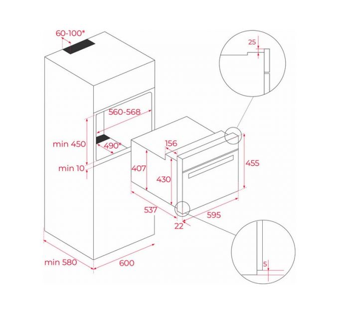 Духовой шкаф TEKA HLC 8440 C FULL BLACK (111160028) компактный с СВЧ