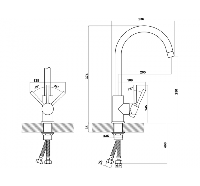Смеситель Florentina Альфа брауни