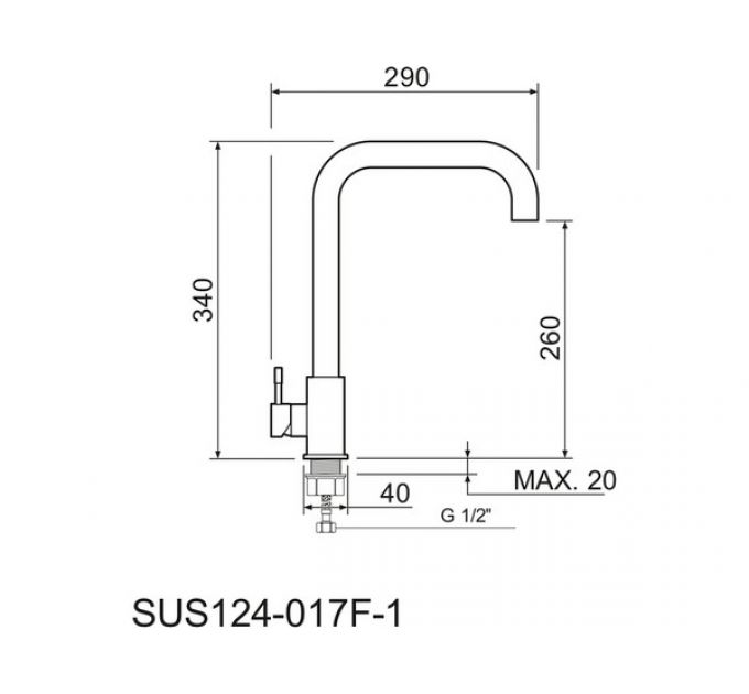 Смеситель Handmade SUS124-017F-1, нерж.сталь