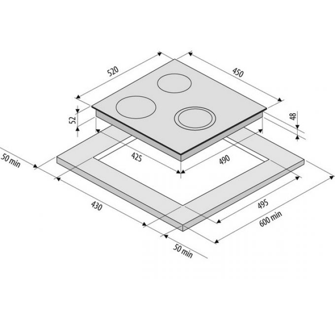 Варочная панель KRONA LAUREL 45 BL электрическая
