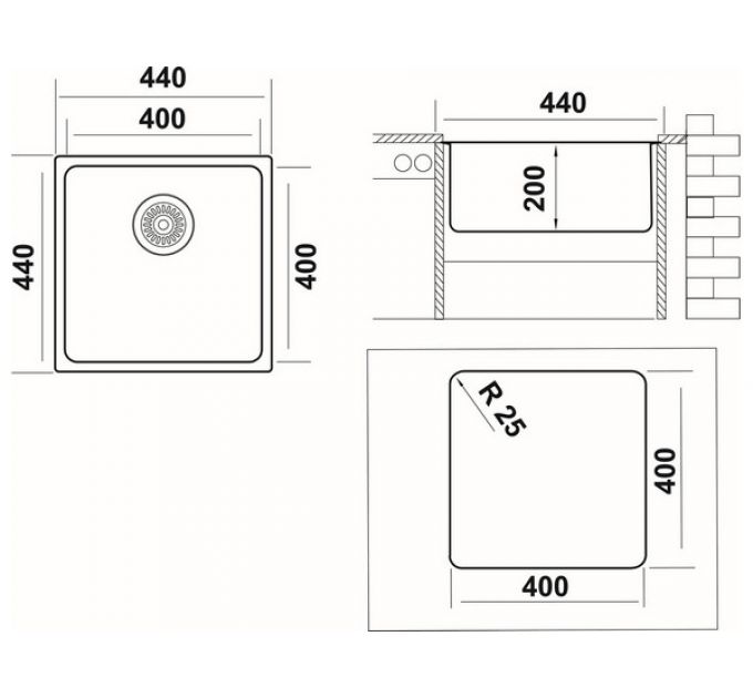 Мойка Ukinox Лофт LOB400.400 -GT10P