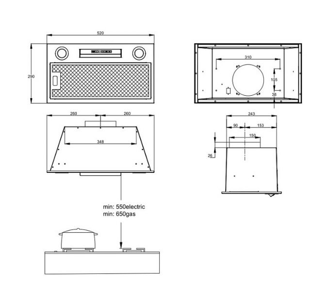 Вытяжка Korting KHI 6755 W