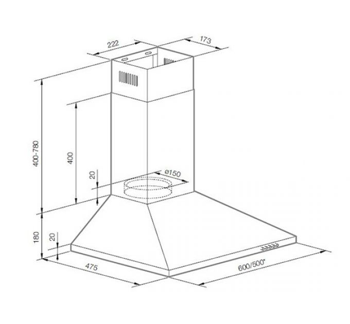 Вытяжка GRAUDE DHP 60.0 W