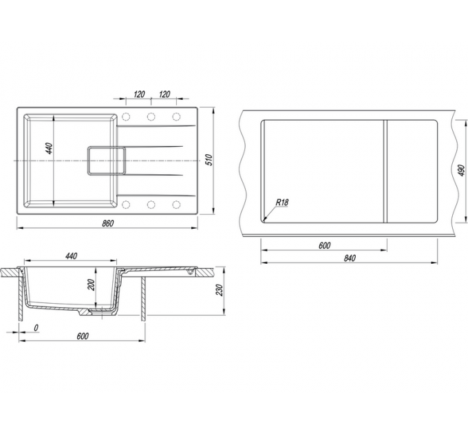 Мойка Florentina Ривьера 860 грей