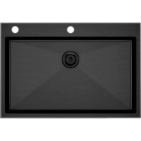 Мойка Paulmark Kroner-edge 75 PM777551-GM, вороненая сталь