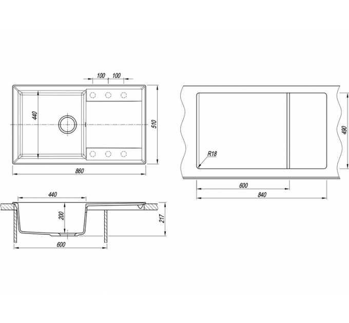 Мойка Florentina Тоскана 860 жасмин