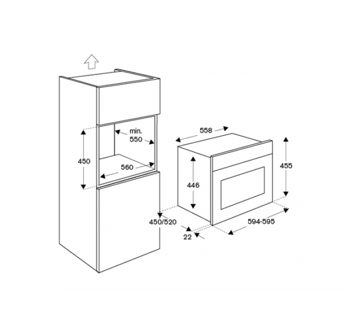 Духовой шкаф Bertazzoni F457MODVTC компактный с паром