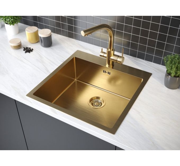 Мойка Paulmark Kroner 51 PM215151-BG, брашированное золото