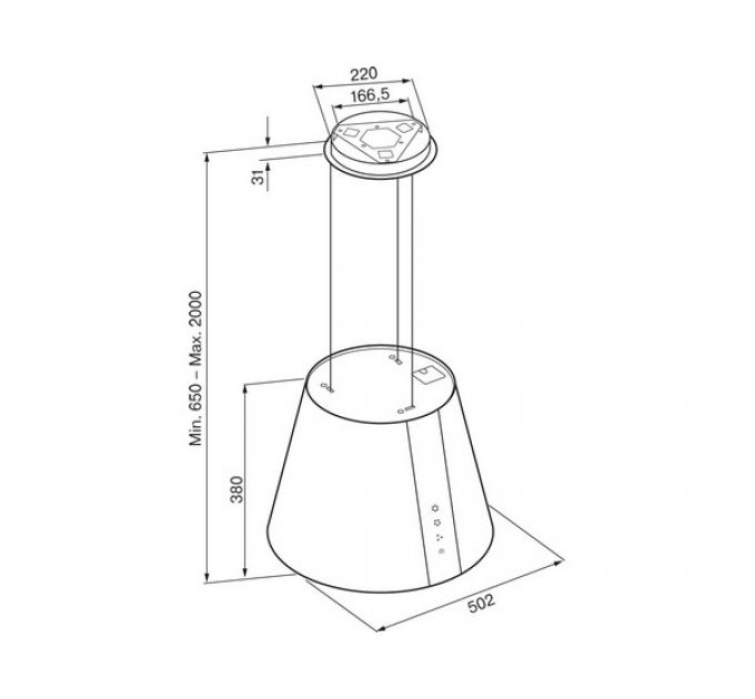 Вытяжка KRONA HOLLY ISOLA 500 black S