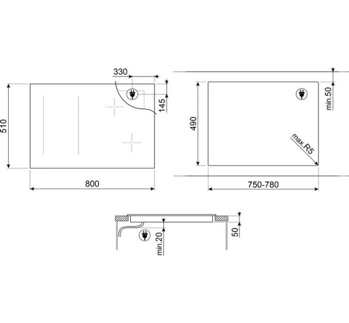 Варочная панель SMEG SIM3864D индукционная