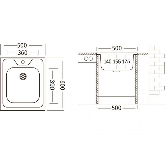 Мойка Ukinox Стандарт STD500.600 -5C 0C-