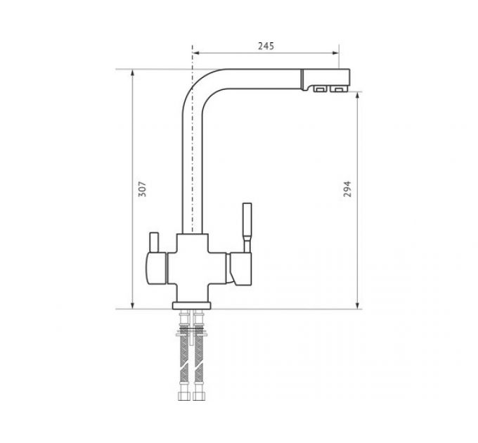 Смеситель Gamma Stone GS-015 светло-серый 310