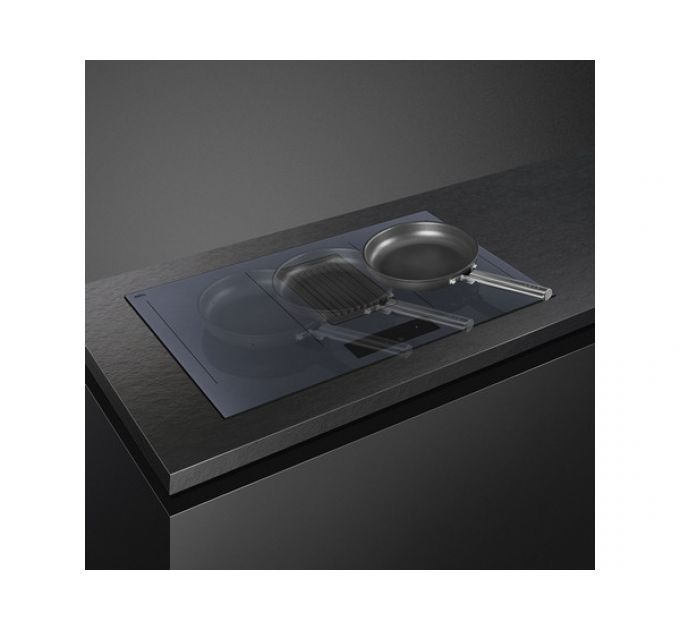 Варочная панель SMEG HOBD182DG индукционная с вытяжкой