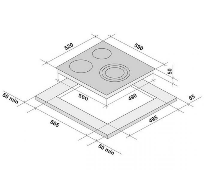 Варочная панель KRONA TERZO 60 BL электрическая