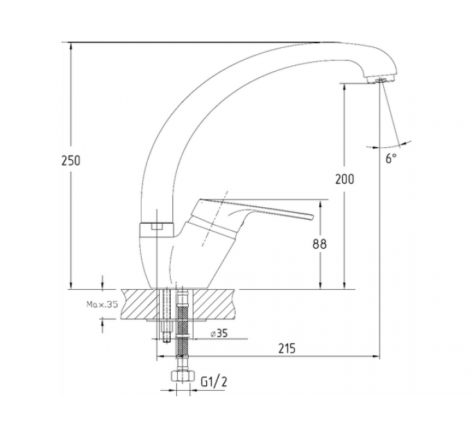 Смеситель GranFest 3323 песок 302