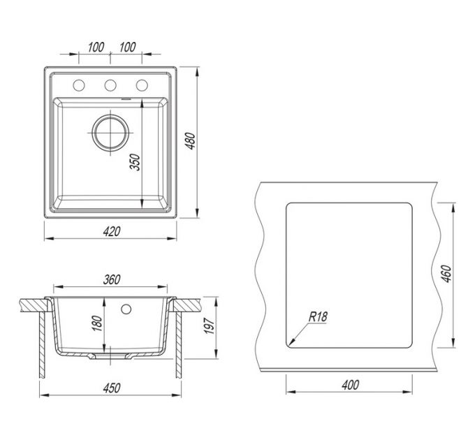 Мойка Dr.Gans Gelcoat Оливия 420 базальт