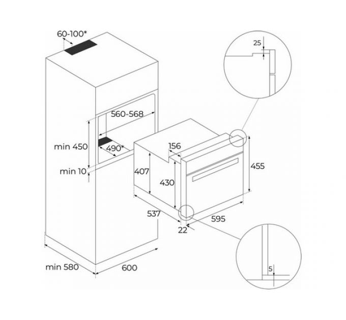 Духовой шкаф TEKA HLC 84-G1 C MATT BLACK (111160026) компактный с СВЧ